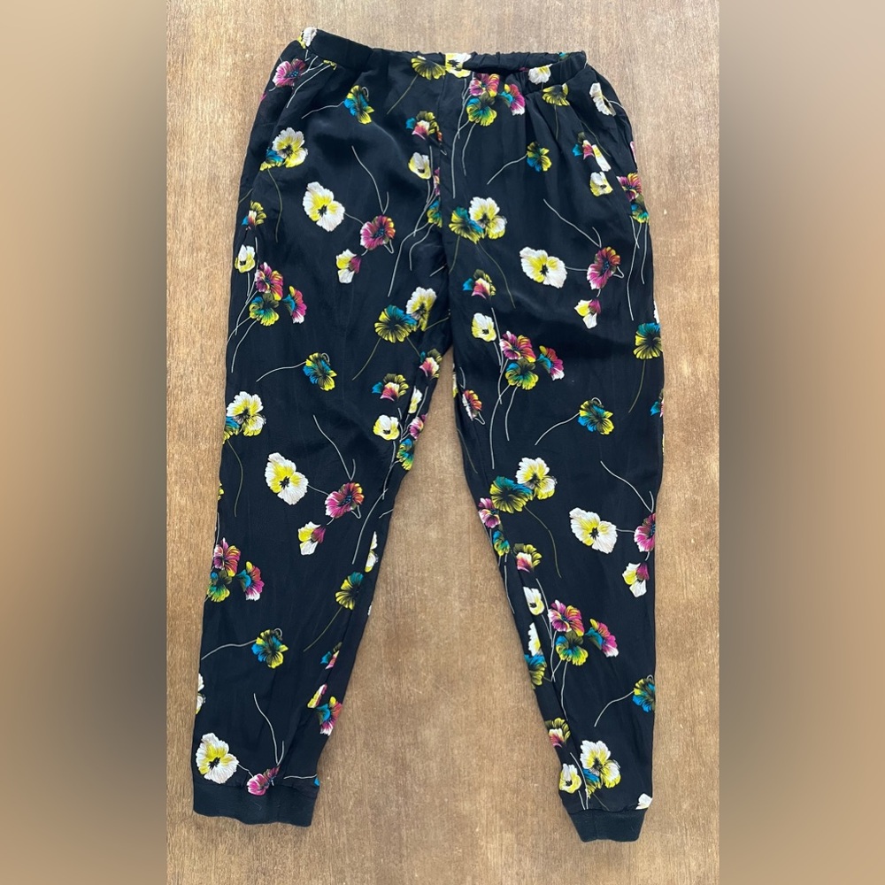 Anthropologie Elevenses Floral Joggers Sz 2 Petite